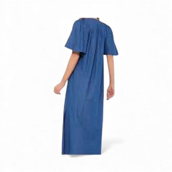 NWT - Tuckernuck Pomander Place Denim Finley Flutter Sleeve Maxi - Picture 2 of 5